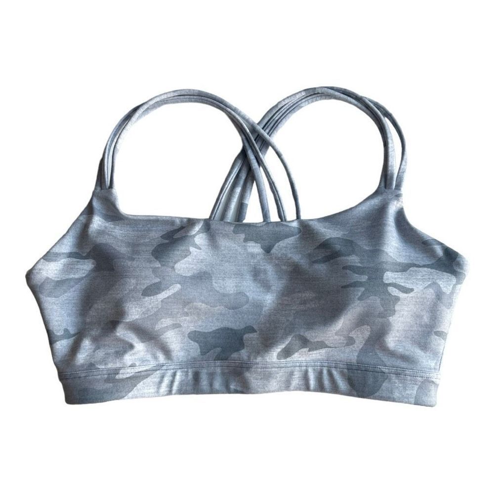 Gap Women's GapFit Eclipse Support Strappy Sports Bra Camo Grey Size XS